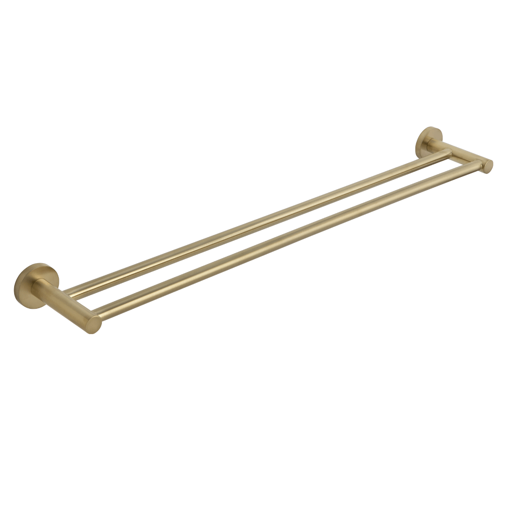 Elysian Double Towel Rail - Brushed Brass