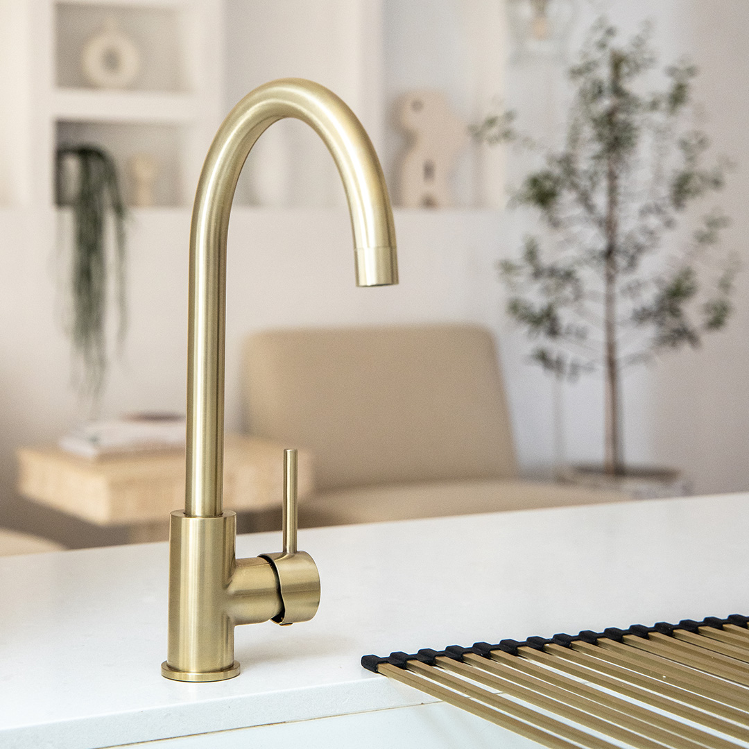 Elysian Brushed Brass Kitchen Mixer (2021) 