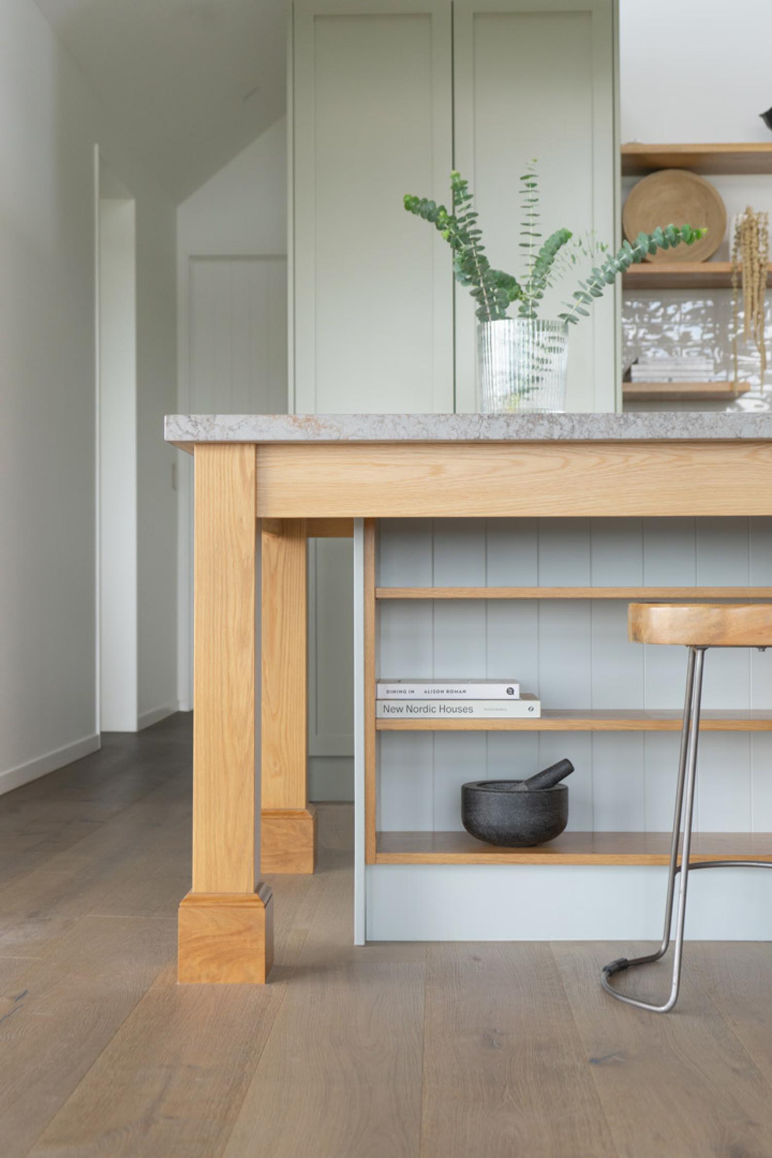 kitchen island bench with shelves