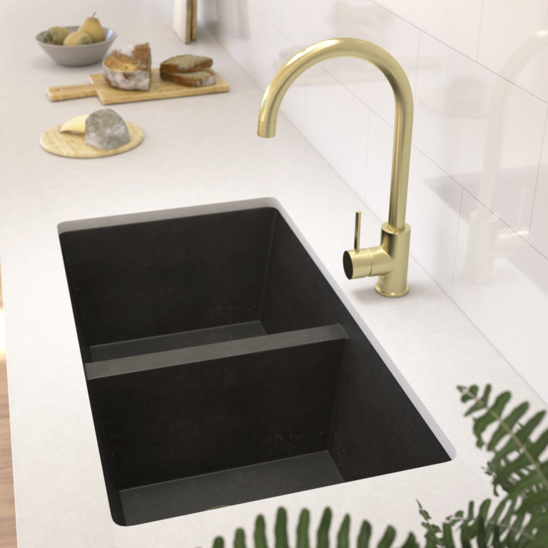 Vera- Double Sink 790mm - Black Granite | ABI Bathrooms & Interiors