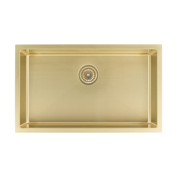 Vari - Single Sink 750mm - Brushed Brass w Rack | ABI Interiors